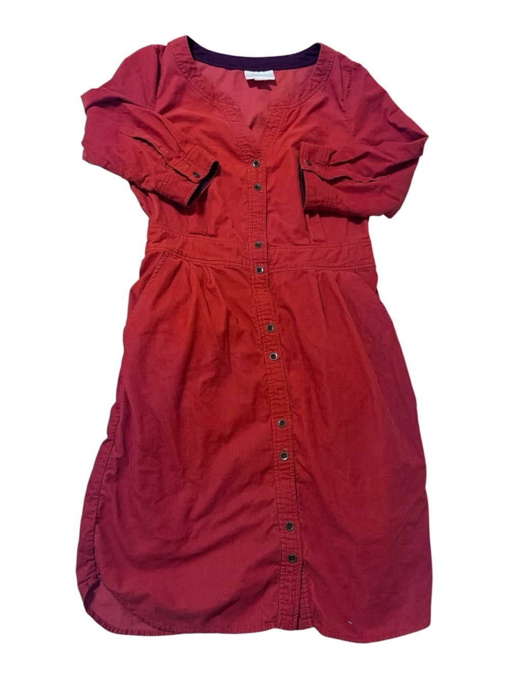 Maeve Button-Front Rust Red Mini Dress - Picture 2 of 6